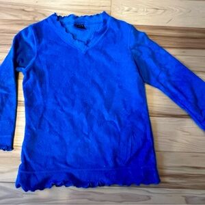 Girls fleece sweater royal blue 7/8